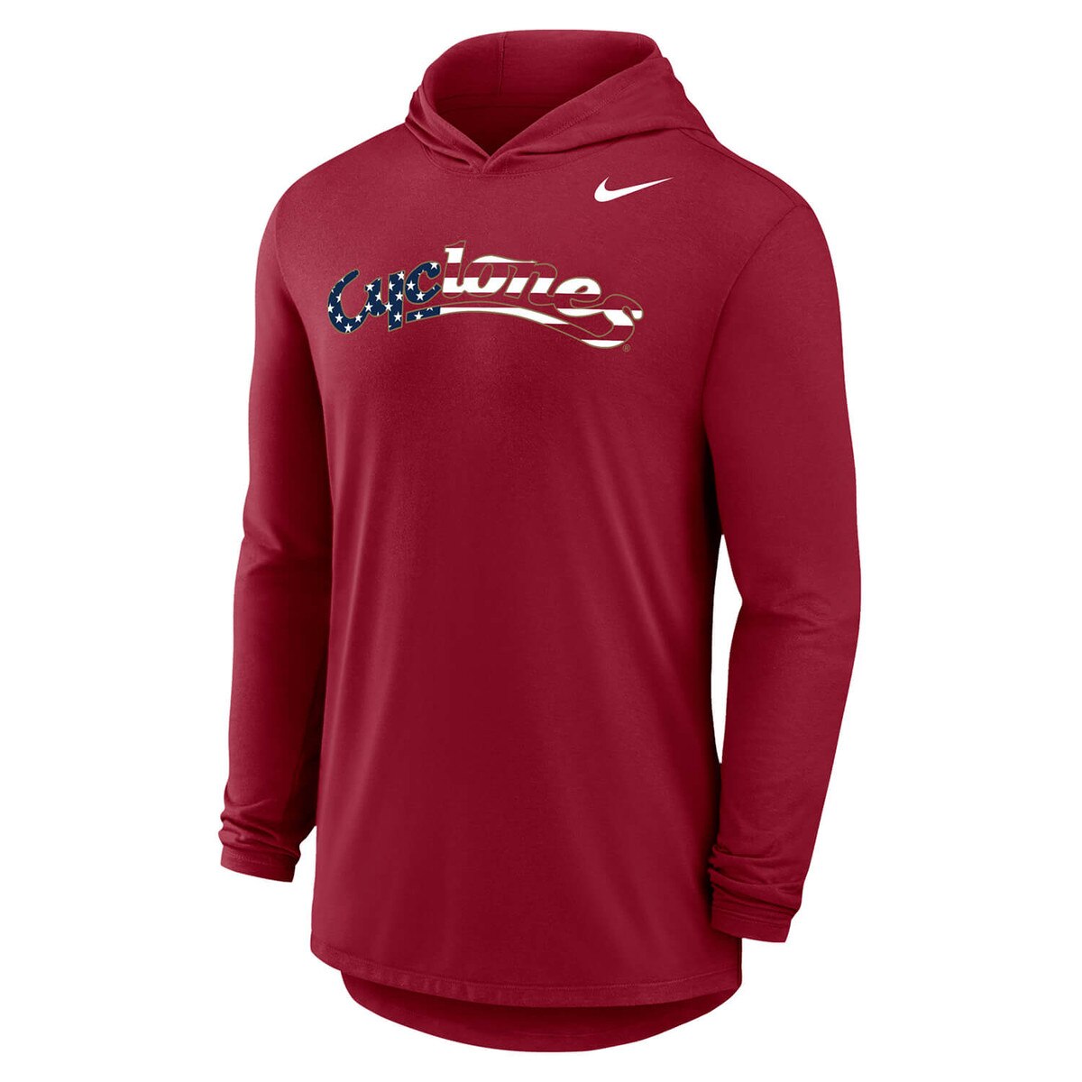 Nike Patriotic Cyclones Script Red Long Sleeve Hood vendor image
